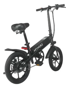 Uma Bicicleta Elétrica marca Mymax modelo Myway imagem traseira