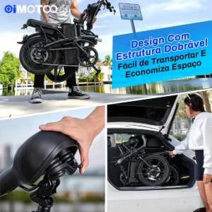 Bicicleta Elétrica Oimotoo S6 dobrada