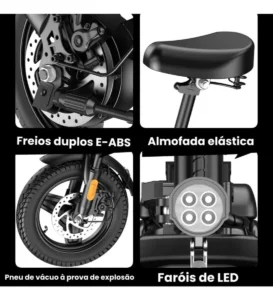 grid com 4 imagens da Bicicleta Elétrica Zurbe W8