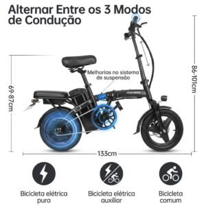 Ficha tecnica da Bicicleta Elétrica Marca Honeywhale Modelo S6-s